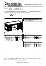 Preview for 1 page of Furniture Values International aspenhome I39-300T Assembly Instructions