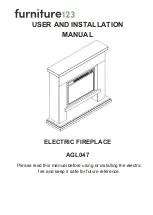 furniture123 AGL047 User And Installation Manual preview