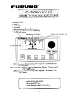 Furuno Auto Pilot FAP300 Short Form Instructions preview