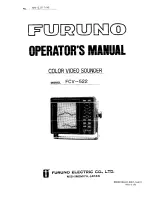 Furuno Color Video Sounder FCV-522 Operator'S Manual preview