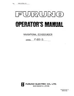 Furuno F-851S Operator'S Manual preview