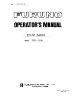 Preview for 1 page of Furuno FCR-1030 Operator'S Manual