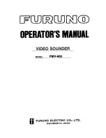 Furuno FMV-605 Operator'S Manual preview