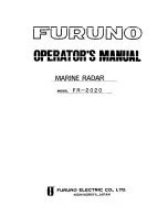 Preview for 1 page of Furuno FR-2020 Operator'S Manual