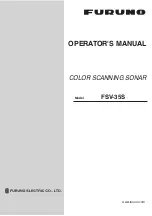 Furuno FSV-35S Operator'S Manual preview