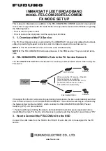 Предварительный просмотр 1 страницы Furuno INMARSAT FLEET BROADBAND FELCOM 250 Setup Manual