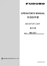 Furuno MU-231 Operator'S Manual preview