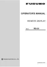 Furuno RD-20 Operator'S Manual предпросмотр