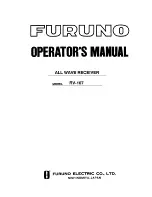 Preview for 1 page of Furuno RV-107 Operator'S Manual