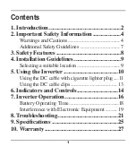 Preview for 3 page of Fusion 300W INVERTER Owner'S Manual