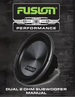 Preview for 1 page of Fusion Performance Series User Manual