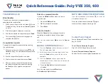 Preview for 2 page of Fusion Poly VVX 350 Quick Reference Manual