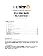 Fusion3 Design F306 Generation I Operation Manual preview