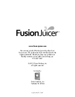 Preview for 24 page of FusionJucer MT1020-1 Operating Manual