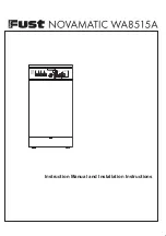 Fust NOVAMATIC WA8515A Instruction Manual And Installation Instructions preview