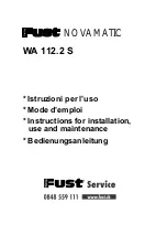 Предварительный просмотр 1 страницы FUST WA 112.2 S Instructions For Installation, Use And Maintenance Manual