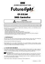 Предварительный просмотр 3 страницы Future light CP-512/64 User Manual