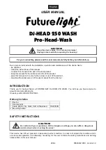 Предварительный просмотр 20 страницы Future light DJ-HEAD 250 WASH User Manual