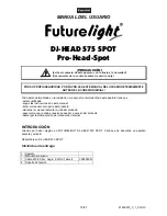 Предварительный просмотр 75 страницы Future light DJ-HEAD 575 SPOT User Manual