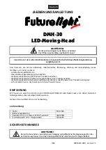 Предварительный просмотр 3 страницы Future light DMH-30 User Manual