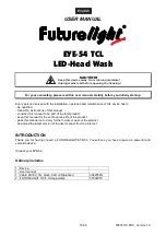 Preview for 16 page of Future light EYE-54 TCL User Manual