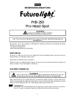 Preview for 4 page of Future light PHS-250 Pro-Head-Spot User Manual