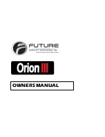 Future Orion III Owner'S Manual preview