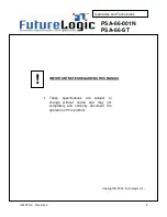 Preview for 2 page of FutureLogic PSA-66-001N Operator'S Manual