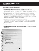 Preview for 6 page of Fuzion PRO X-3 F0117 Owner'S Manual