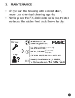 Preview for 5 page of Fysic FX-3920 User Manual