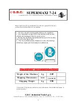 Предварительный просмотр 11 страницы G.B.C SUPERMAXI 7-24 Instruction Manual