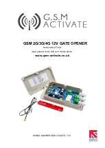 G.S.M Activate GSM-3G-GATE- 12V Quick Start Manual preview