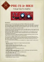 GA Project PRE-73 Jr MKII User Manual предпросмотр