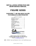 GA DUROVENT FIGURE 925SS Installation, Operation And Maintenance Manual preview