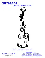 Preview for 1 page of Gage Bilt GB786/204 Installation Tool Information