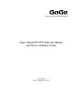 Gage CompuScope 14100C Hardware Manual And Driver Installation Manual preview