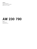 Предварительный просмотр 1 страницы Gaggenau AW 230 790 Use And Care Manual