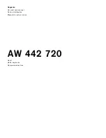 Preview for 1 page of Gaggenau AW 442 720 Use And Care Manual