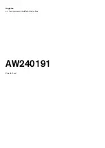 Gaggenau AW240191 User Manual And Installation Instructiions предпросмотр