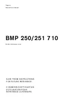 Gaggenau BMP 250/251 710 Use And Care Manual preview