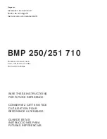 Предварительный просмотр 1 страницы Gaggenau BMP 250 710 Installation Instructions Manual