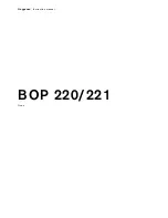 Preview for 1 page of Gaggenau BOP 220 Instruction Manual