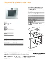 Preview for 1 page of Gaggenau Built-in Single Oven Specifications