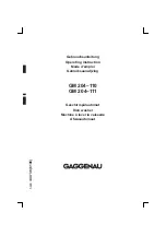 Предварительный просмотр 1 страницы Gaggenau GM 204-110 Operating Instructions Manual