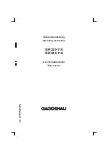 Gaggenau GM 230-110 Operating	 Instruction preview