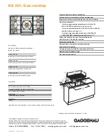 Gaggenau KG 291 CA Specifications preview