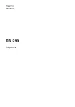 Gaggenau RB 289 User Manual preview