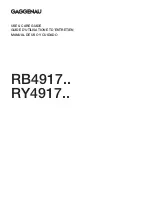 Gaggenau RB491700 Use And Care Manual preview
