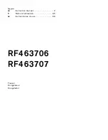 Preview for 1 page of Gaggenau RF463706 Instruction Manual