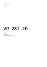 Preview for 1 page of Gaggenau VG 231 20 Series Instruction Manual